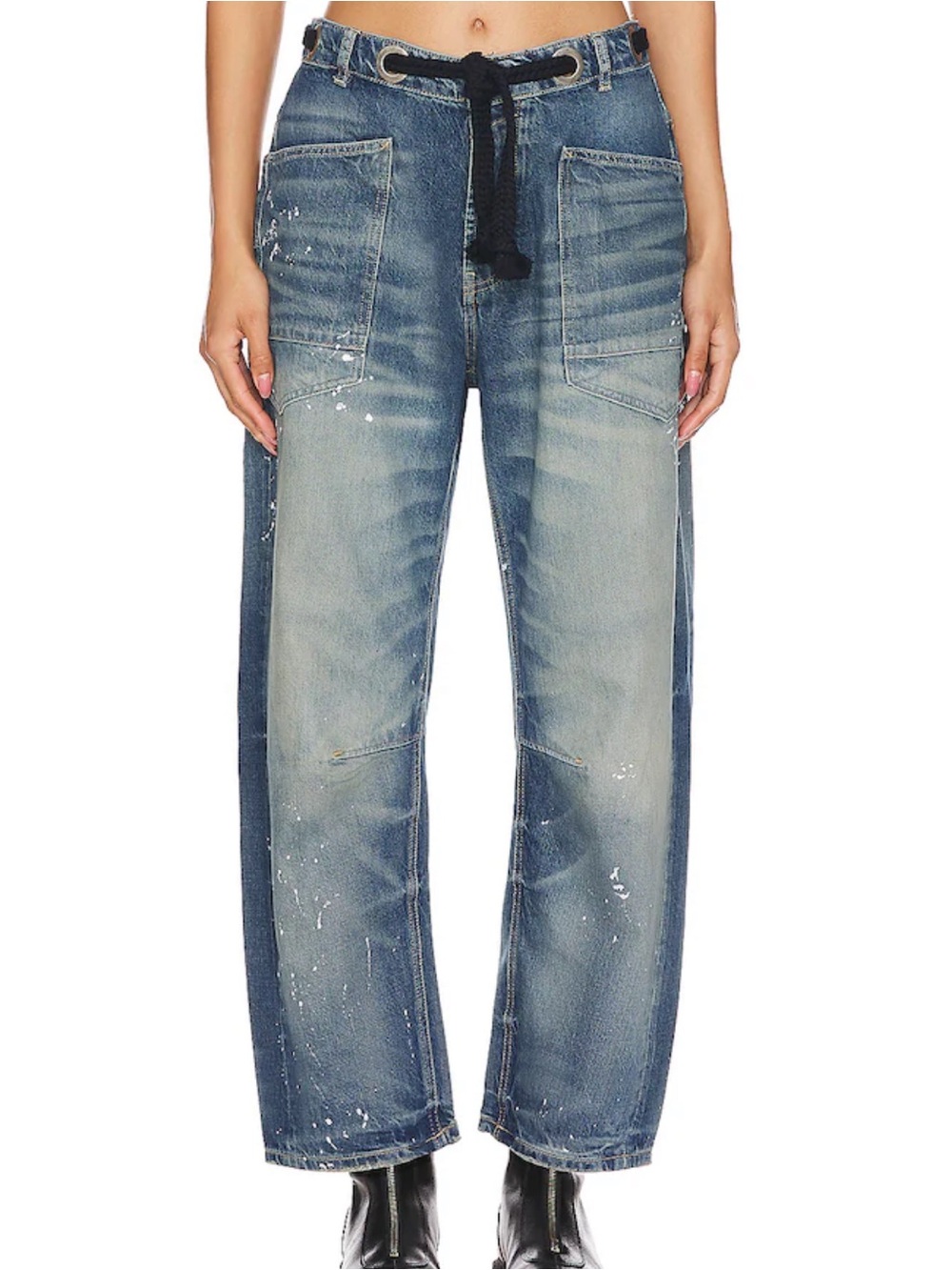Free People x We The Free Moxie Low Slung Pull Jeans in Timeless Blue